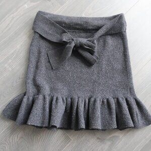 Dark Grey Wool Bow Skirt